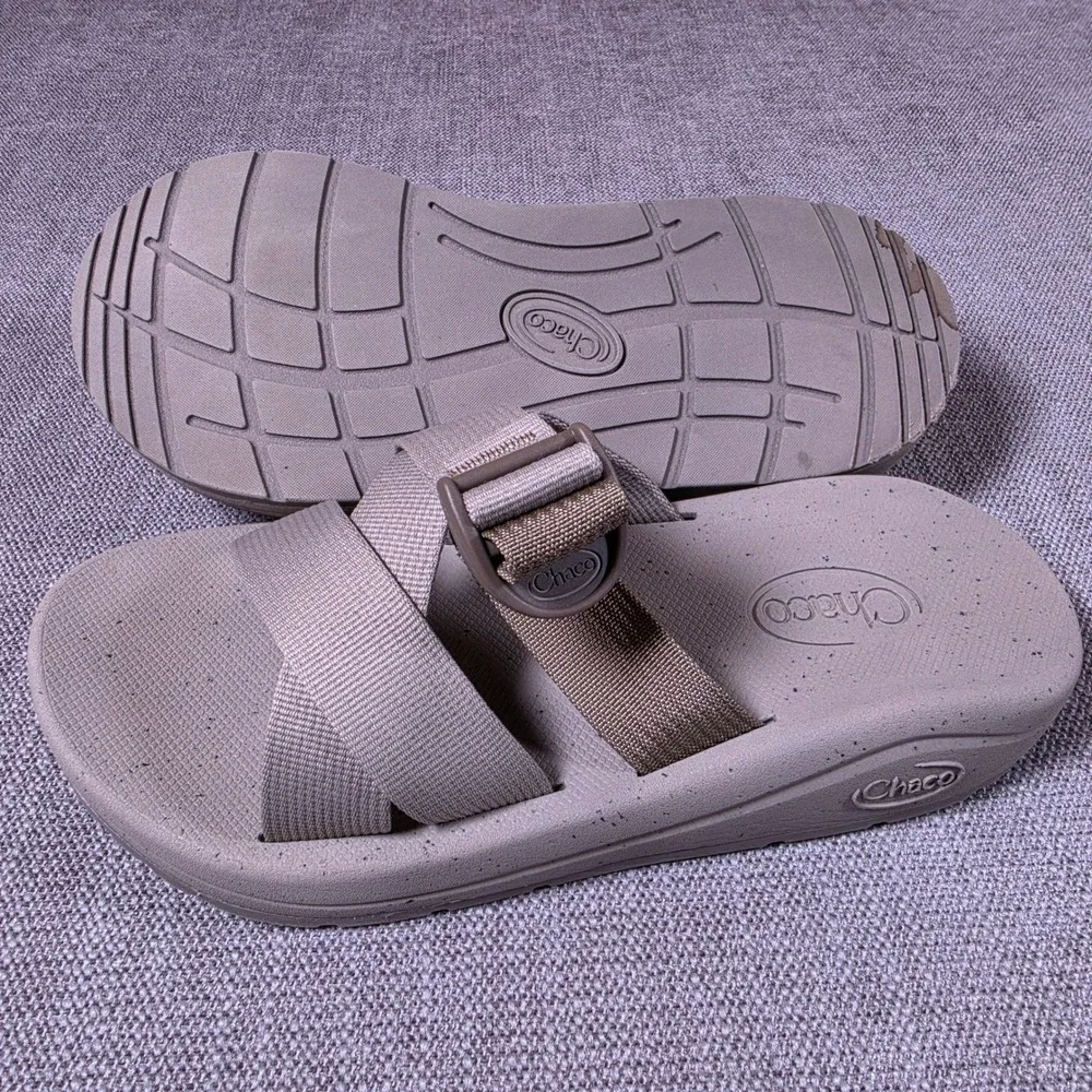 Chaco Chillos Slide Mens 8 Gray Adjustable Strap Lightweight Sandals